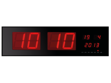 Duży zegar ścienny przemysłowy LED  z datownikiem 830 x 230 x 40mm