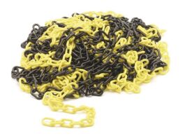 Łańcuch plastikowy zabezpieczający żółto-czarny - 25m 6mm