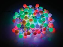Lampki choinkowe girlanda tarasowa 200 LED kulki kolorowe 21m